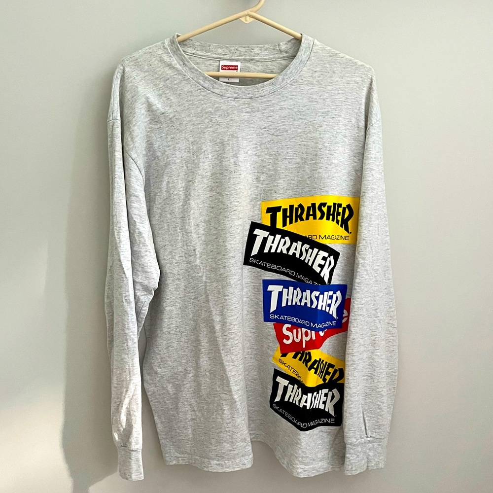 Supreme x Thrasher Multi Logo Long-Sleeve Tee